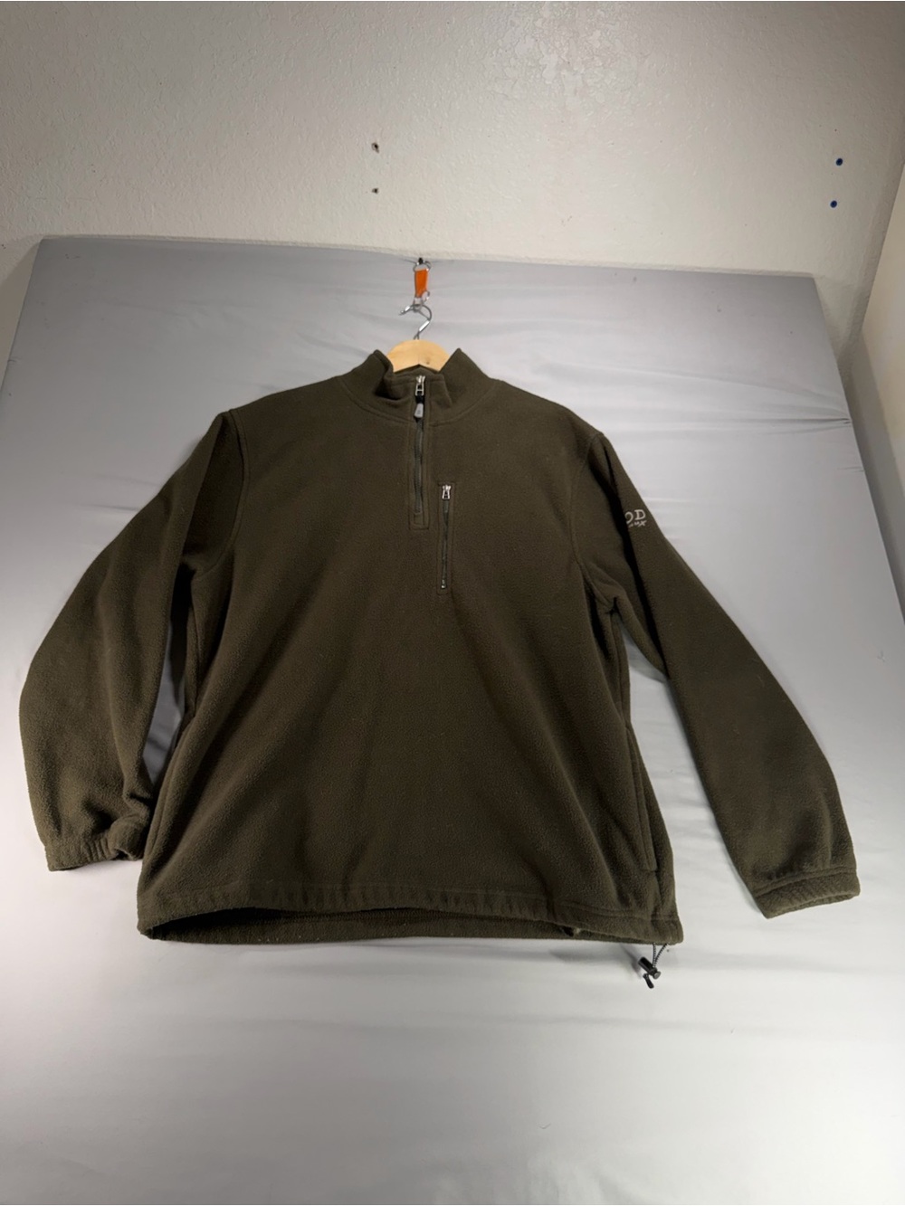 IZOD PerformX Mens 1/4 Zip Fleece Jacket Green Large Outdoor Pullover PFX